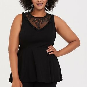 TORRID LACE YOLK Peplum Top Size 4